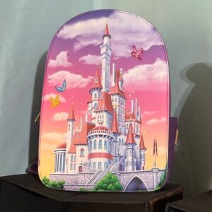 Loungefly Purple Pink Gradient Castle Beauty and the beast Backpack
